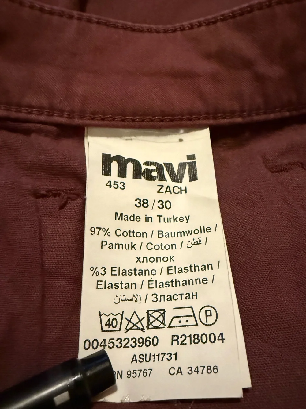 Mavi Men's Brown-Plum Zach Regular Rise Medium Stretch Straight Leg Jeans 38X30